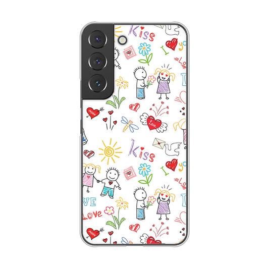 Galaxy S22 SC-51C docomo 高画質仕上げ 背面印刷 ハードケース カップル&ファミリー