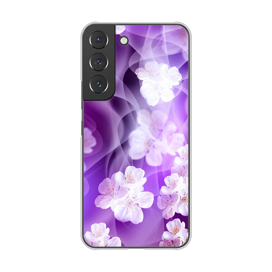 Galaxy S22 SC-51C docomo 高画質仕上げ 背面印刷 ハードケース 【1211 桜とパープルの風】