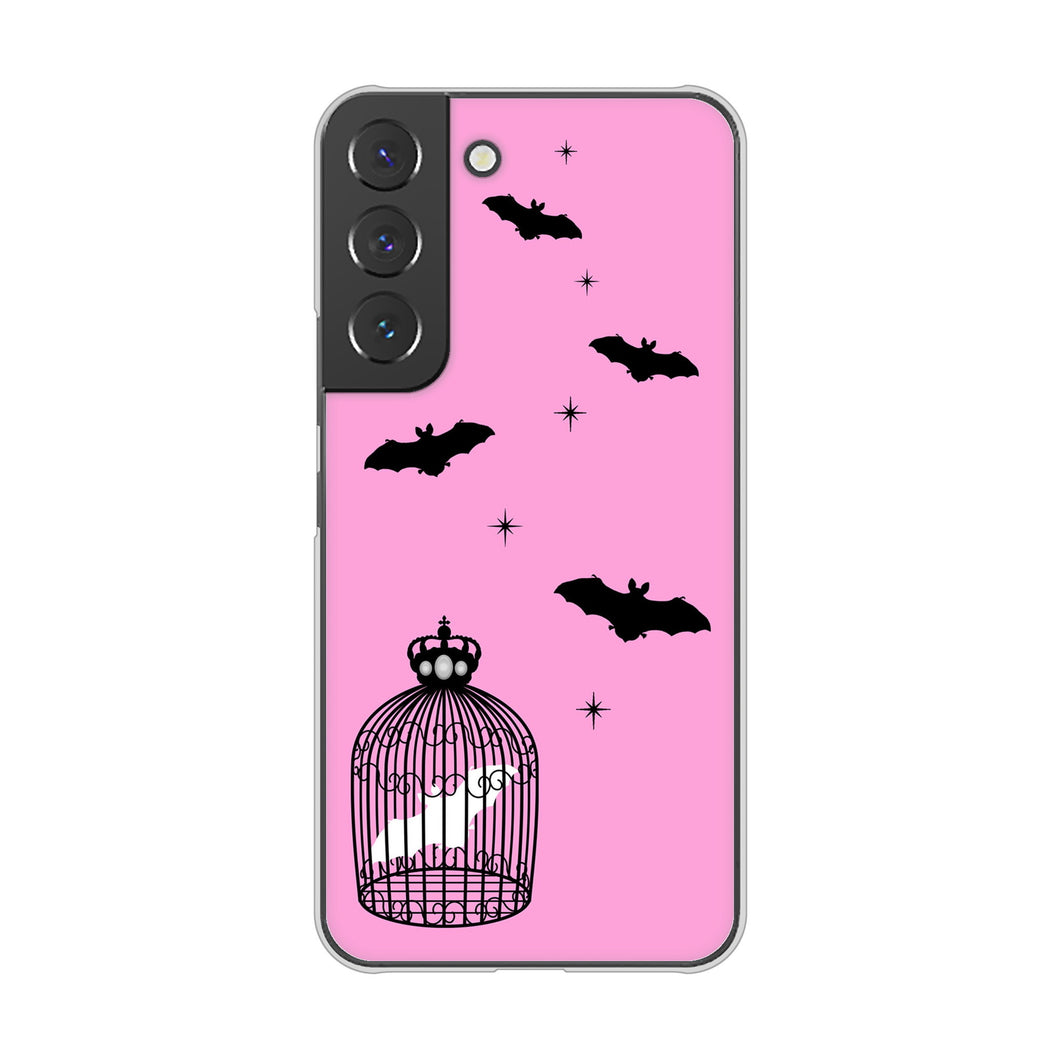 Galaxy S22 SC-51C docomo 高画質仕上げ 背面印刷 ハードケース むかいあぐる こうもりの王冠鳥かご