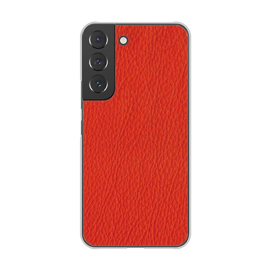Galaxy S22 SC-51C docomo 高画質仕上げ 背面印刷 ハードケース 【EK852 レザー風レッド】