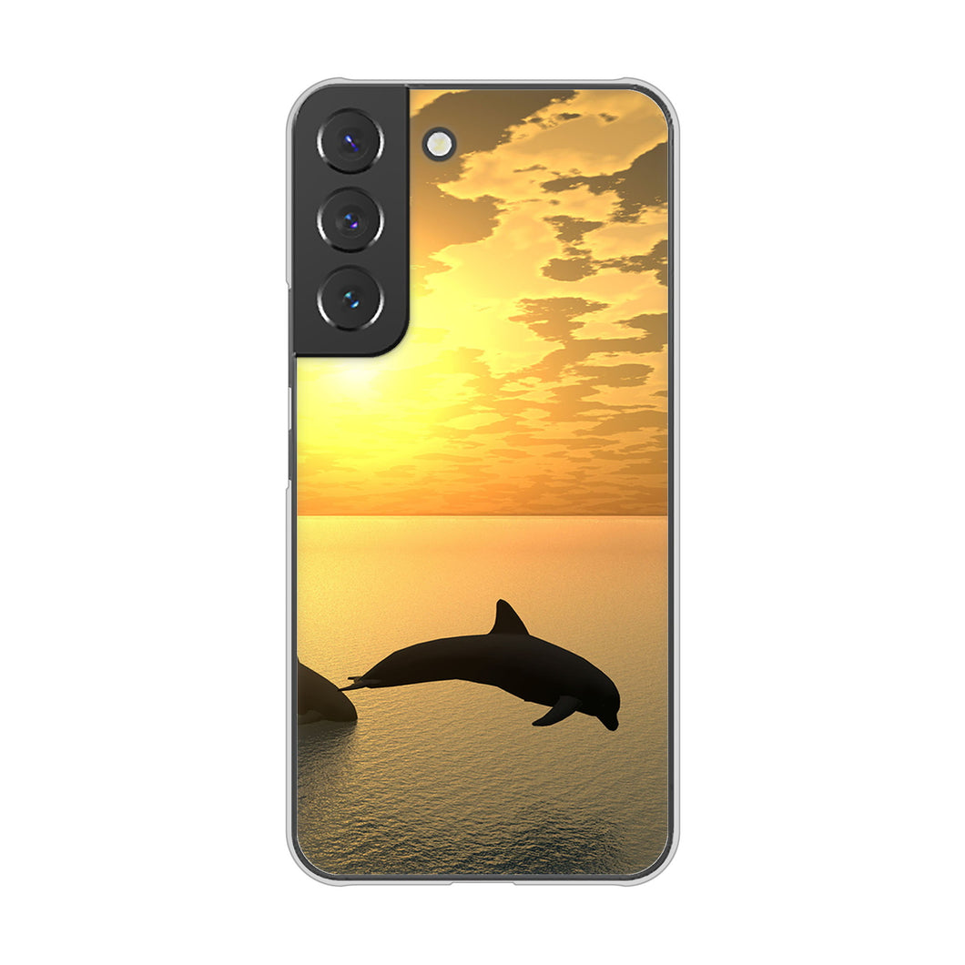 Galaxy S22 SC-51C docomo 高画質仕上げ 背面印刷 ハードケース 【VA845 夕暮れのドルフィン】