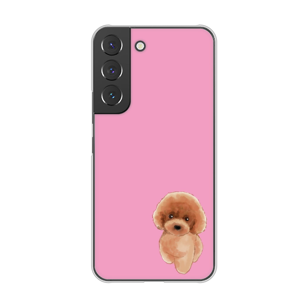 Galaxy S22 SC-51C docomo 高画質仕上げ 背面印刷 ハードケース トイプードルレッド