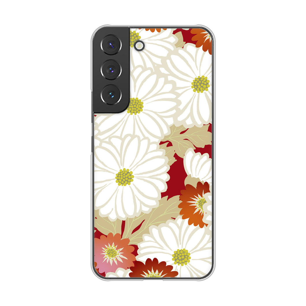 Galaxy S22 SC-51C docomo 高画質仕上げ 背面印刷 ハードケース 和花柄