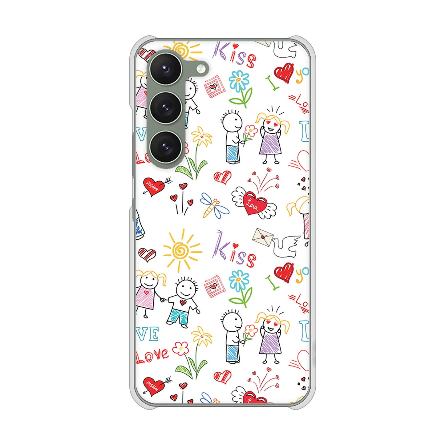 Galaxy S23 SC-51D docomo 高画質仕上げ 背面印刷 ハードケース カップル&ファミリー