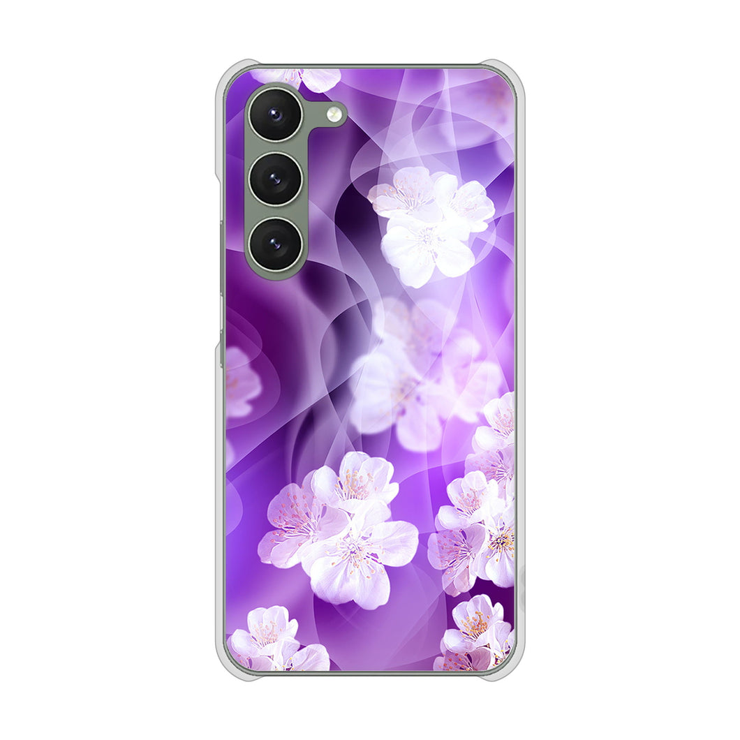 Galaxy S23 SC-51D docomo 高画質仕上げ 背面印刷 ハードケース 【1211 桜とパープルの風】
