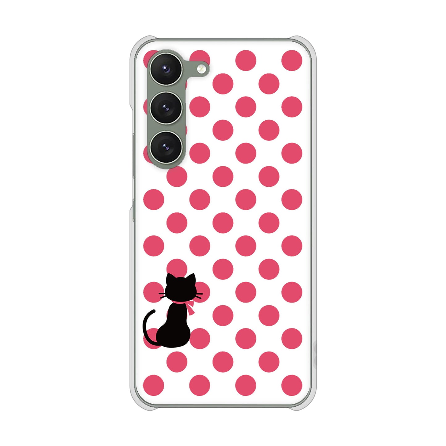 Galaxy S23 SC-51D docomo 高画質仕上げ 背面印刷 ハードケース ネコとシンプルミルキー