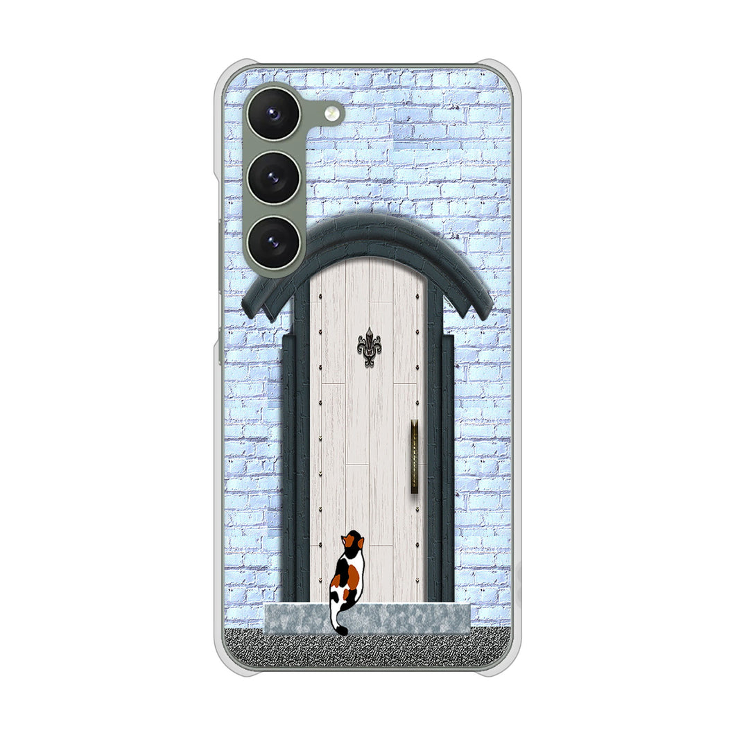 Galaxy S23 SC-51D docomo 高画質仕上げ 背面印刷 ハードケース 猫とドア