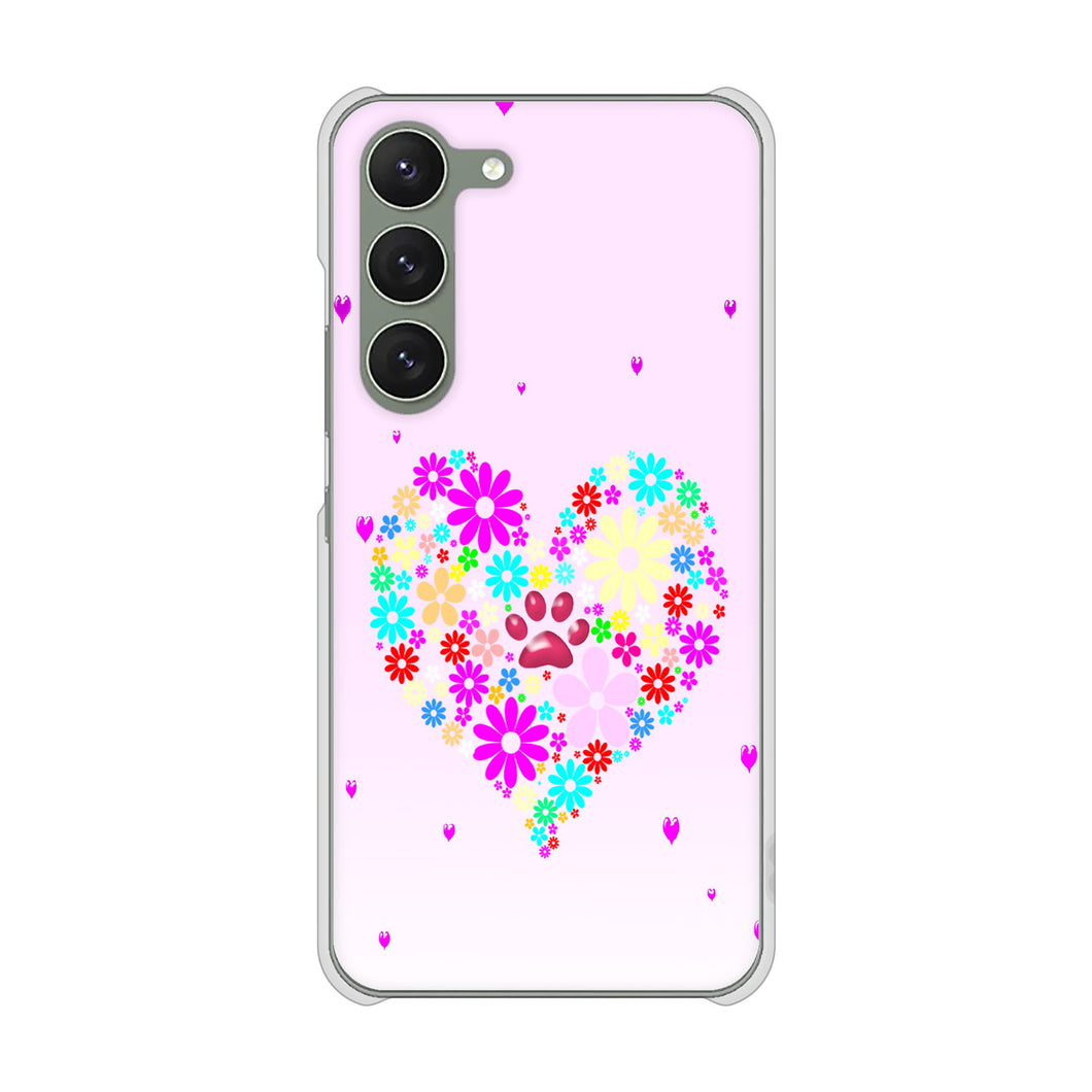 Galaxy S23 SC-51D docomo 高画質仕上げ 背面印刷 ハードケース ハートと肉球