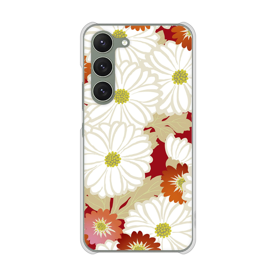 Galaxy S23 SC-51D docomo 高画質仕上げ 背面印刷 ハードケース 和花柄