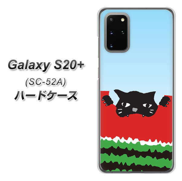 docomo ギャラクシーS20+ SC-52A 高画質仕上げ 背面印刷 ハードケース【IA815 すいかをかじるネコ(大)】