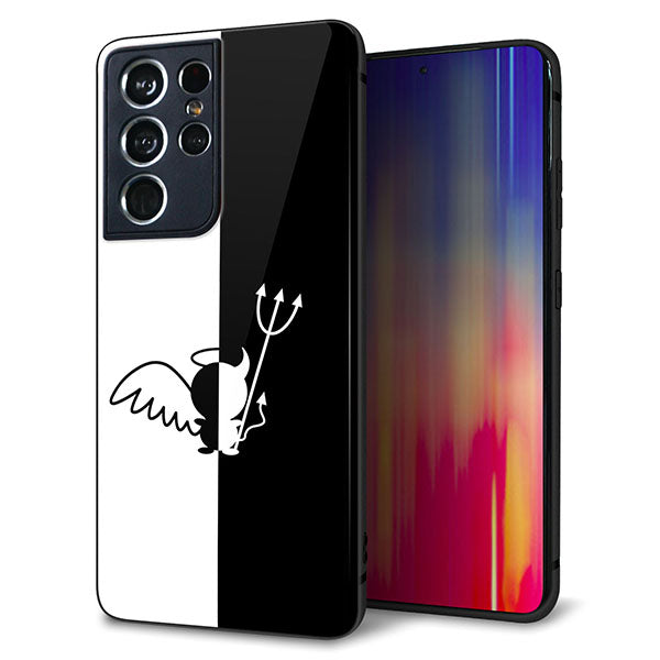 docomo ギャラクシーS21 ウルトラ 5G SC-52B 強化ガラス&TPUスマホケース ガラプリ【027 ハーフデビット】