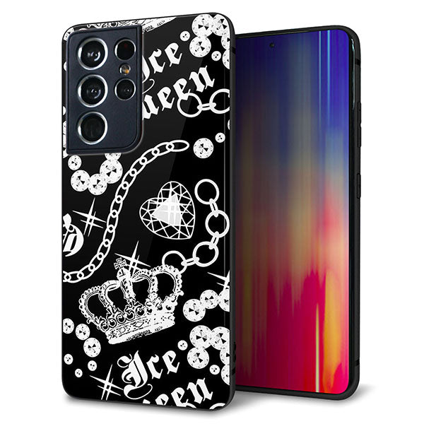 docomo ギャラクシーS21 ウルトラ 5G SC-52B 強化ガラス&TPUスマホケース ガラプリ【187 ゴージャス クラウン】