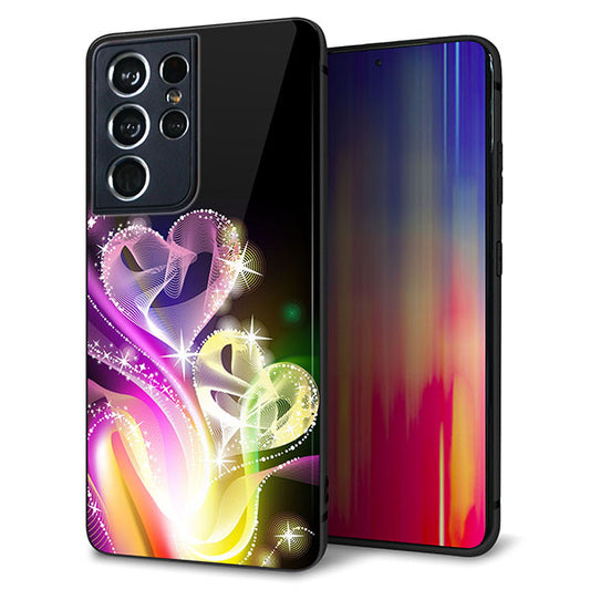 docomo ギャラクシーS21 ウルトラ 5G SC-52B 強化ガラス&TPUスマホケース ガラプリ【386 光の軌跡】