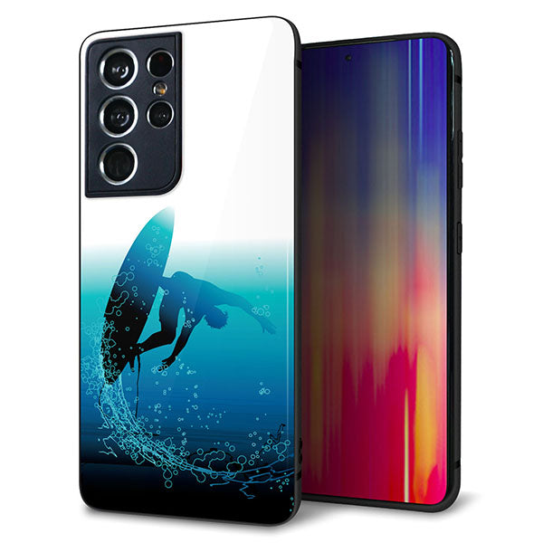 docomo ギャラクシーS21 ウルトラ 5G SC-52B 強化ガラス&TPUスマホケース ガラプリ【416 カットバック】