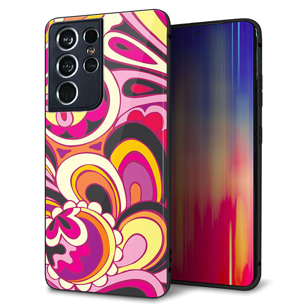 docomo ギャラクシーS21 ウルトラ 5G SC-52B 強化ガラス&TPUスマホケース ガラプリ【586 ブローアップカラー】
