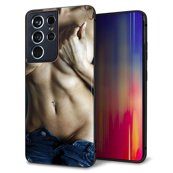 docomo ギャラクシーS21 ウルトラ 5G SC-52B 強化ガラス&TPUスマホケース ガラプリ【602 ボディライン】