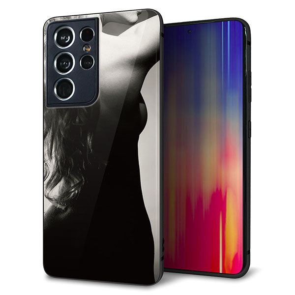 docomo ギャラクシーS21 ウルトラ 5G SC-52B 強化ガラス&TPUスマホケース ガラプリ【KM890 バックスタイル】