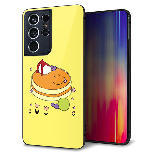 docomo ギャラクシーS21 ウルトラ 5G SC-52B 強化ガラス&TPUスマホケース ガラプリ【MA901 パンケーキ】