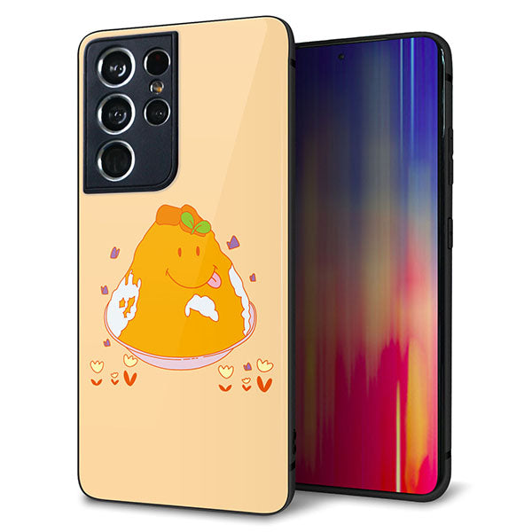 docomo ギャラクシーS21 ウルトラ 5G SC-52B 強化ガラス&TPUスマホケース ガラプリ【MA904 台湾風かき氷】