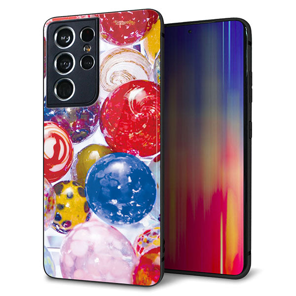 docomo ギャラクシーS21 ウルトラ 5G SC-52B 強化ガラス&TPUスマホケース ガラプリ【MA935 ヨーヨー】