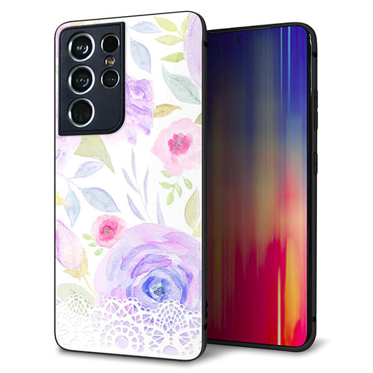 docomo ギャラクシーS21 ウルトラ 5G SC-52B 強化ガラス&TPUスマホケース ガラプリ【SC946 ドゥ・パフューム4】