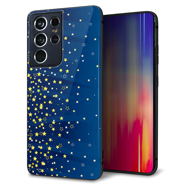 docomo ギャラクシーS21 ウルトラ 5G SC-52B 強化ガラス&TPUスマホケース ガラプリ【VA842 満天の星空】