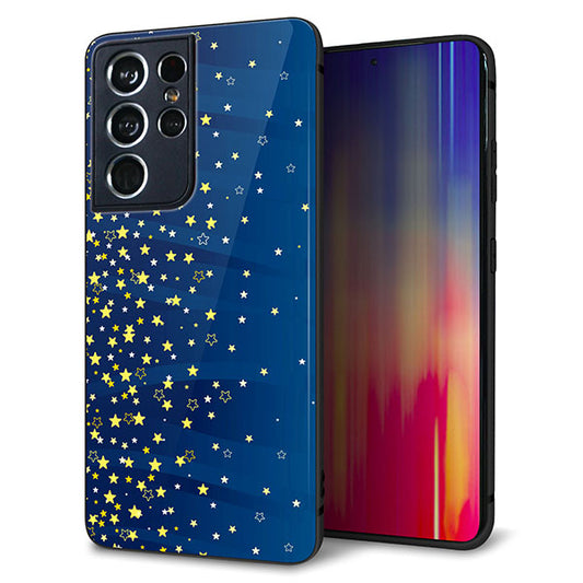 docomo ギャラクシーS21 ウルトラ 5G SC-52B 強化ガラス&TPUスマホケース ガラプリ【VA842 満天の星空】