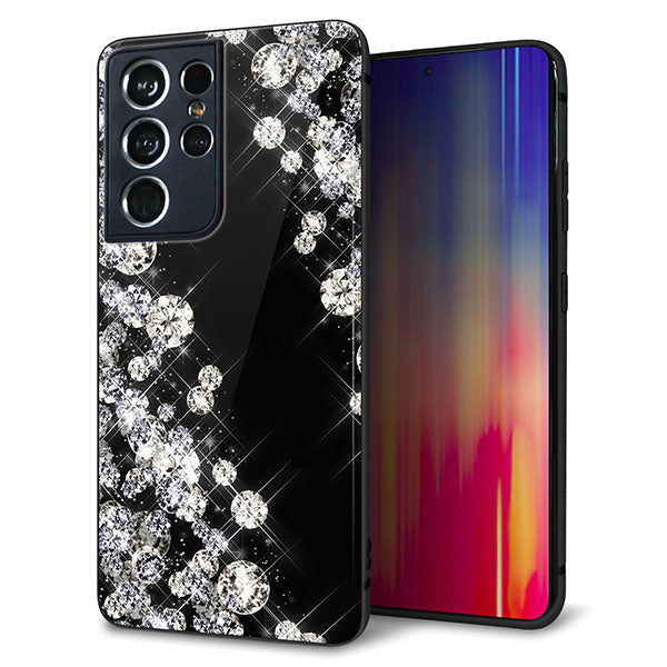docomo ギャラクシーS21 ウルトラ 5G SC-52B 強化ガラス&TPUスマホケース ガラプリ【VA871 ダイヤモンドフレーム】