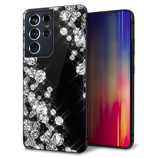 docomo ギャラクシーS21 ウルトラ 5G SC-52B 強化ガラス&TPUスマホケース ガラプリ【VA871 ダイヤモンドフレーム】