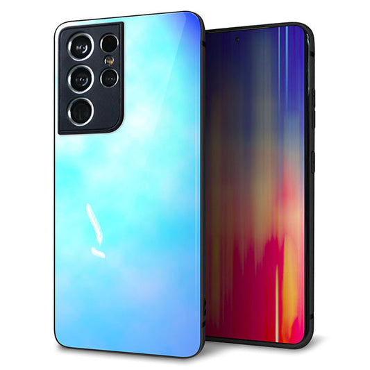 docomo ギャラクシーS21 ウルトラ 5G SC-52B 強化ガラス&TPUスマホケース ガラプリ【YJ291 デザイン 光】