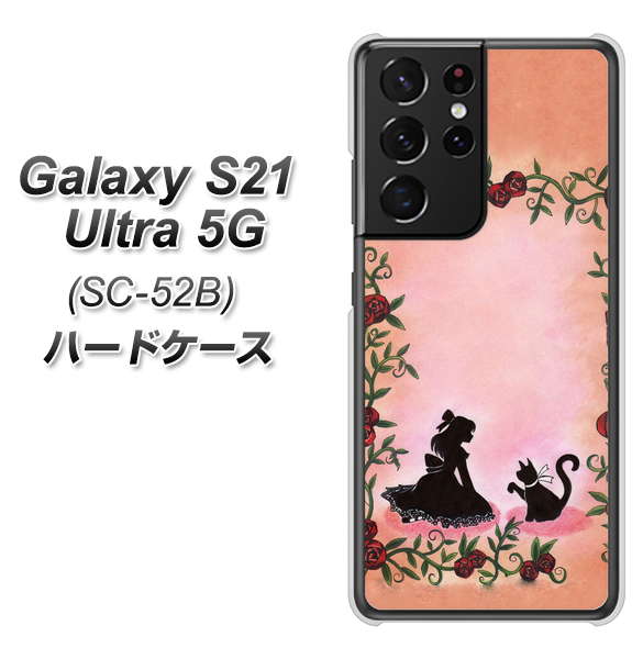 docomo ギャラクシーS21 ウルトラ 5G SC-52B 高画質仕上げ 背面印刷 ハードケース【1096 お姫様とネコ(カラー)】
