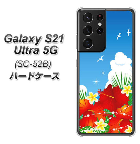 docomo ギャラクシーS21 ウルトラ 5G SC-52B 高画質仕上げ 背面印刷 ハードケース【VA821 ハイビスカスと青空】