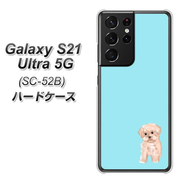 docomo ギャラクシーS21 ウルトラ 5G SC-52B 高画質仕上げ 背面印刷 ハードケース【YJ062 トイプードルアプリコット(ブルー)】