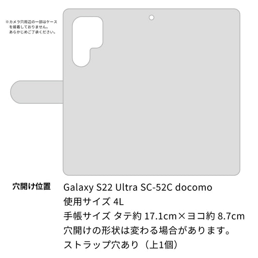 Galaxy S22 Ultra SC-52C docomo 高画質仕上げ プリント手帳型ケース(通常型)【SC843 エンボス風デイジーシンプル(ローズピンク)】