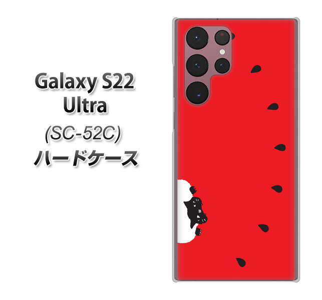 Galaxy S22 Ultra SC-52C docomo 高画質仕上げ 背面印刷 ハードケース【IA812 すいかをかじるネコ】