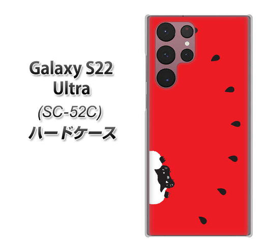 Galaxy S22 Ultra SC-52C docomo 高画質仕上げ 背面印刷 ハードケース【IA812 すいかをかじるネコ】