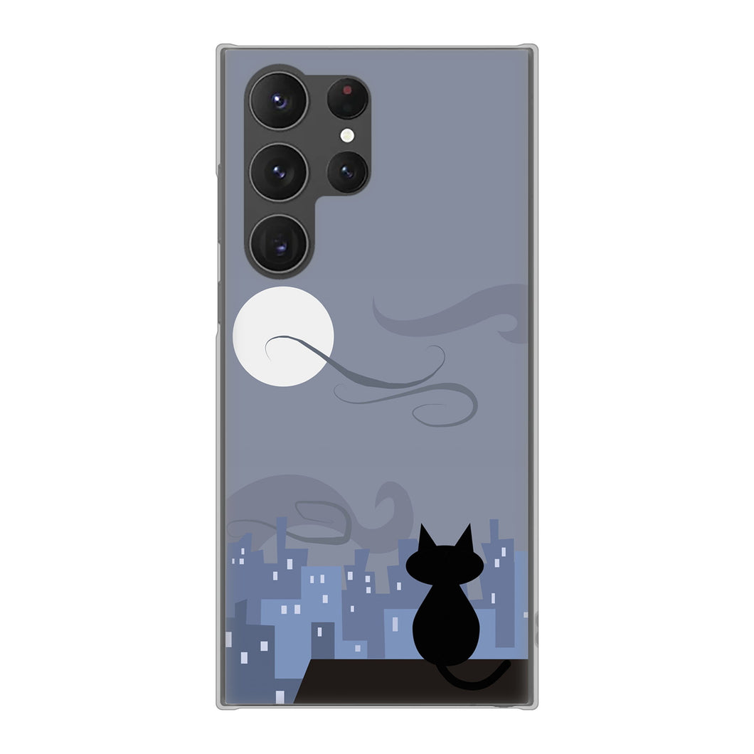 Galaxy S23 Ultra SC-52D docomo 高画質仕上げ 背面印刷 ハードケース 夜とネコ