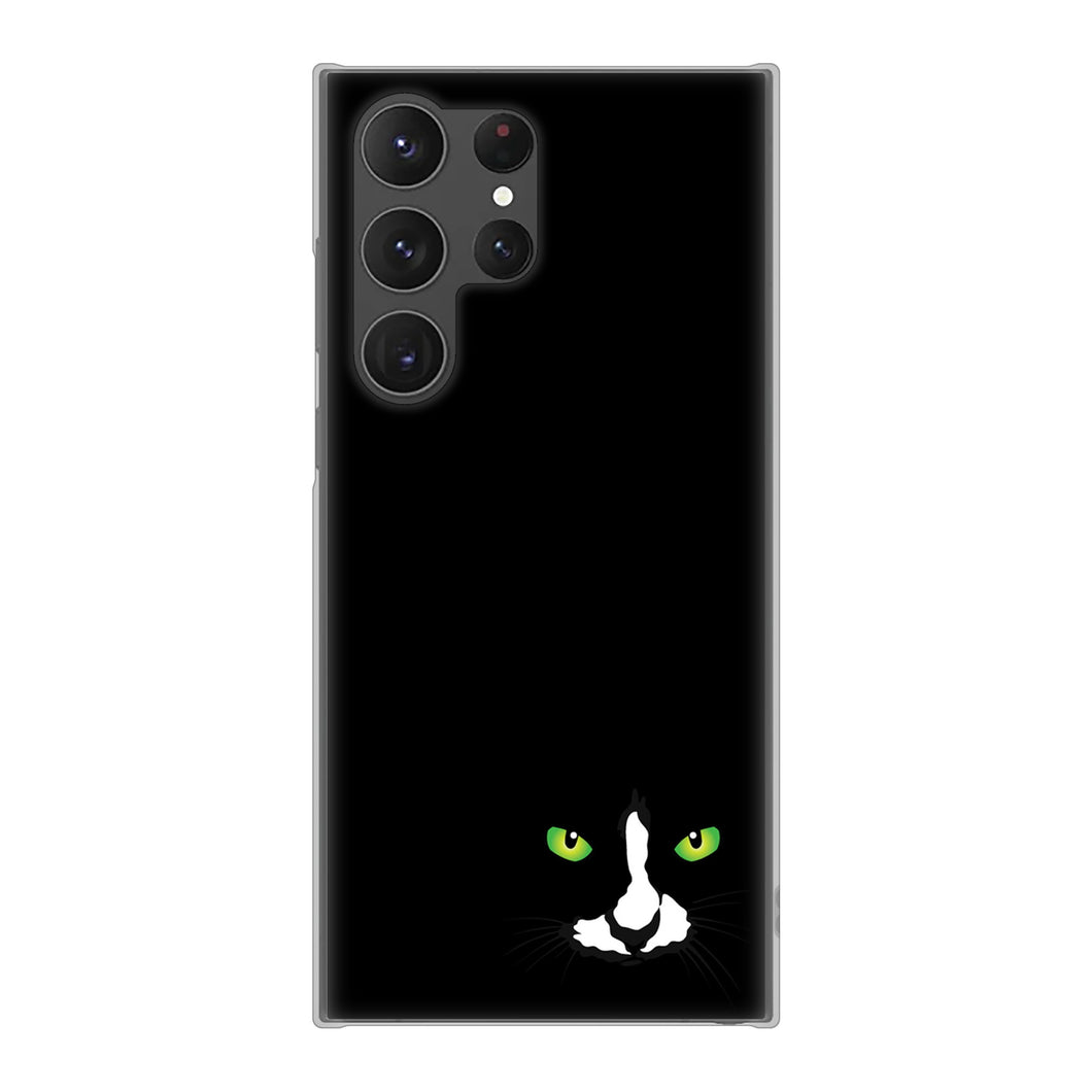 Galaxy S23 Ultra SC-52D docomo 高画質仕上げ 背面印刷 ハードケース 【398 黒ネコ】