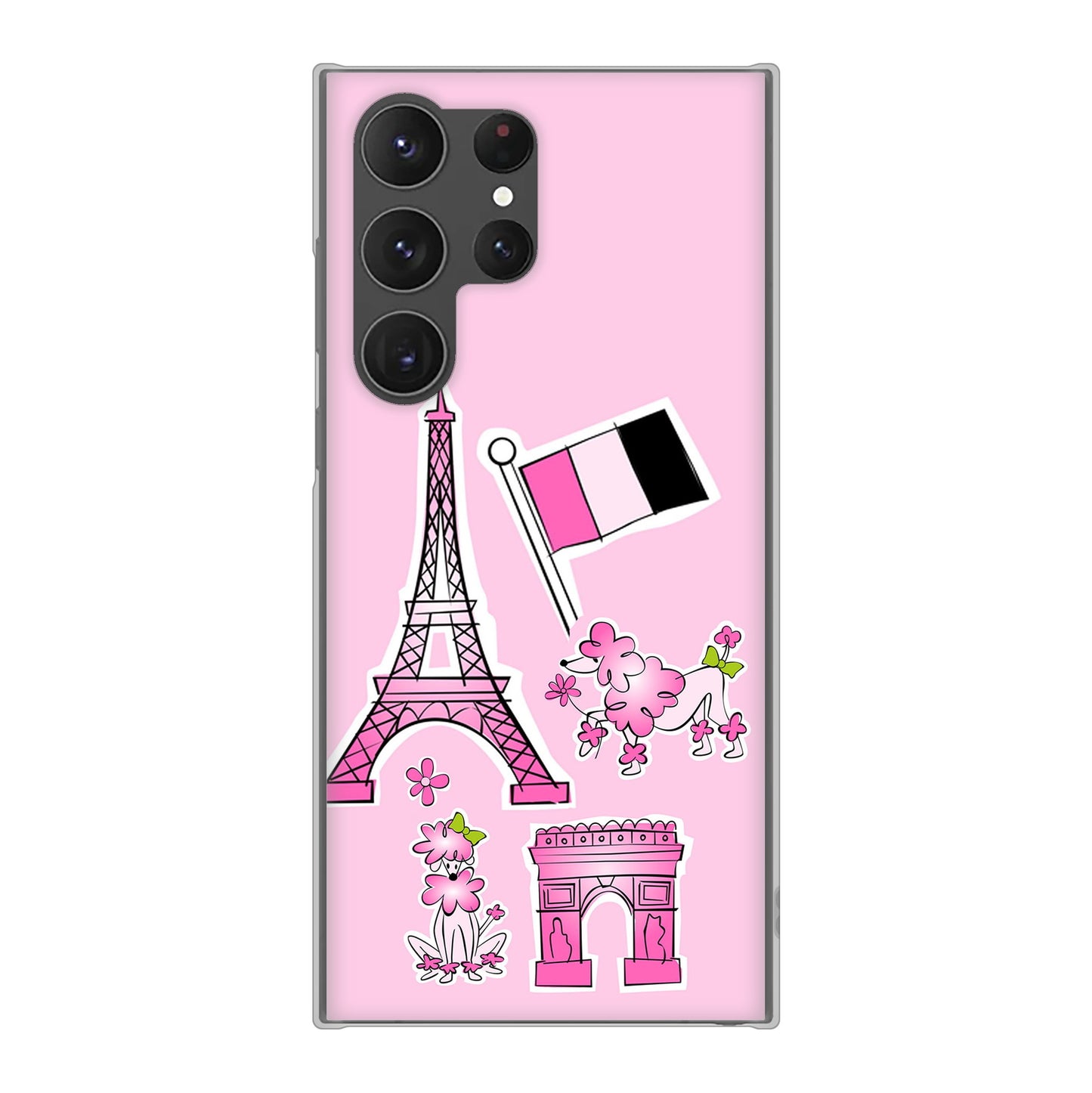 Galaxy S23 Ultra SC-52D docomo 高画質仕上げ 背面印刷 ハードケース LOVE フランス
