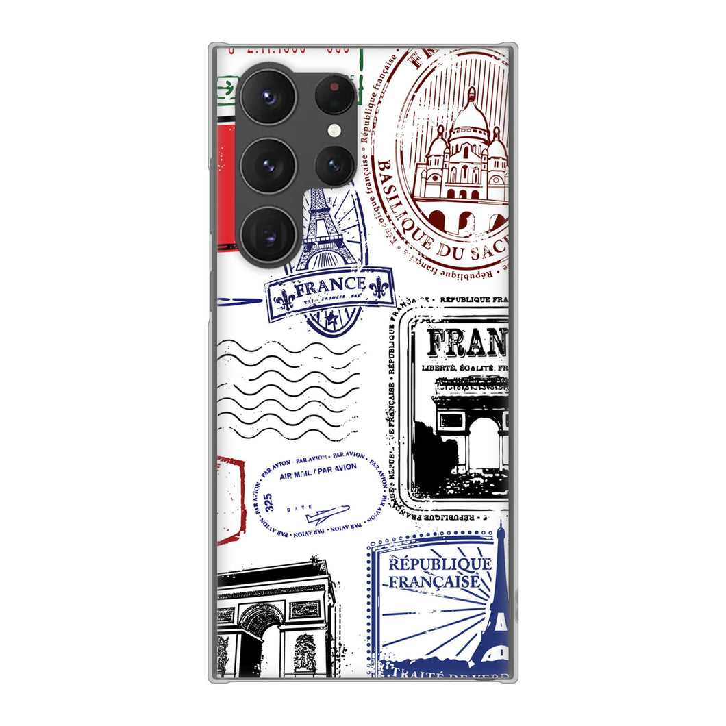 Galaxy S23 Ultra SC-52D docomo 高画質仕上げ 背面印刷 ハードケース LOVE フランス