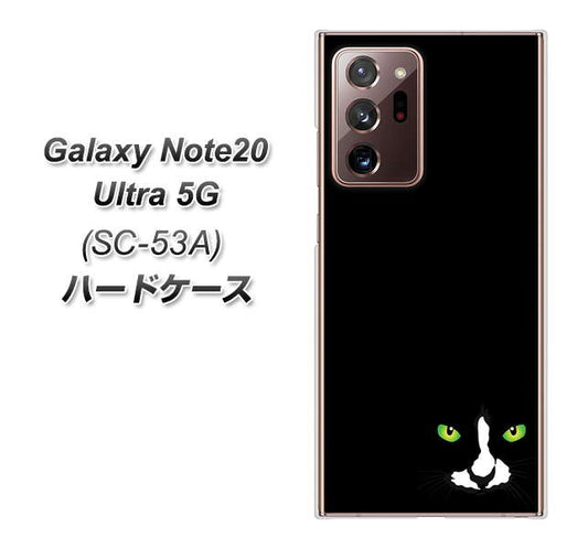 docomo ギャラクシー ノート20 ウルトラ 5G SC-53A 高画質仕上げ 背面印刷 ハードケース【398 黒ネコ】