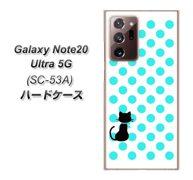 docomo ギャラクシー ノート20 ウルトラ 5G SC-53A 高画質仕上げ 背面印刷 ハードケース【EK809 ネコとシンプル ライトブルー】
