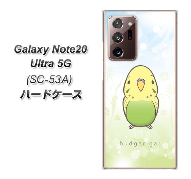 docomo ギャラクシー ノート20 ウルトラ 5G SC-53A 高画質仕上げ 背面印刷 ハードケース【SC838 セキセイインコ グリーン】