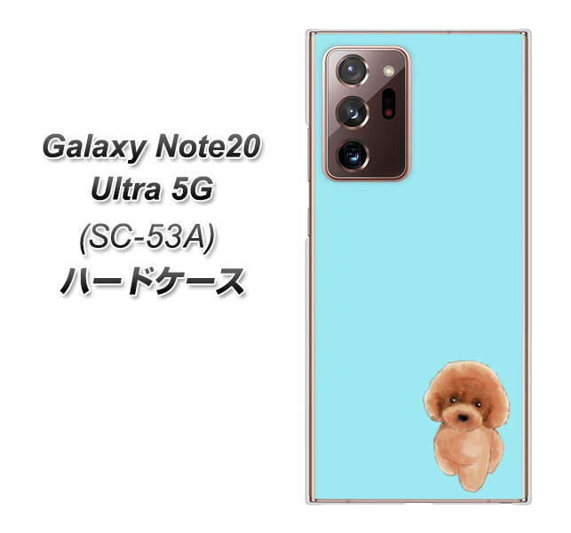 docomo ギャラクシー ノート20 ウルトラ 5G SC-53A 高画質仕上げ 背面印刷 ハードケース【YJ050 トイプードルレッド(ブルー)】