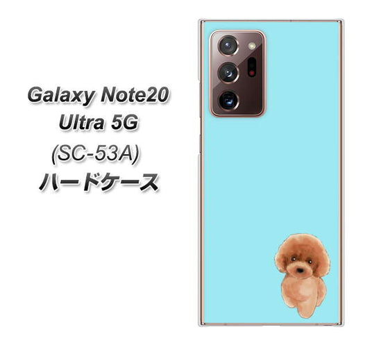docomo ギャラクシー ノート20 ウルトラ 5G SC-53A 高画質仕上げ 背面印刷 ハードケース【YJ050 トイプードルレッド(ブルー)】
