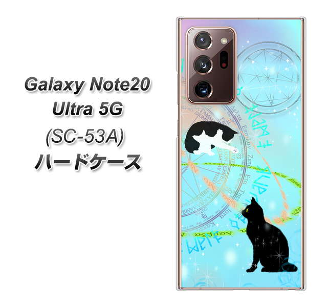 docomo ギャラクシー ノート20 ウルトラ 5G SC-53A 高画質仕上げ 背面印刷 ハードケース【YJ329 魔法陣猫 キラキラ パステル】