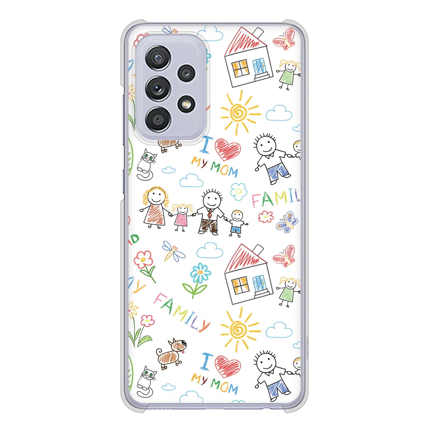 Galaxy A52 5G SC-53B 高画質仕上げ 背面印刷 ハードケース カップル&ファミリー