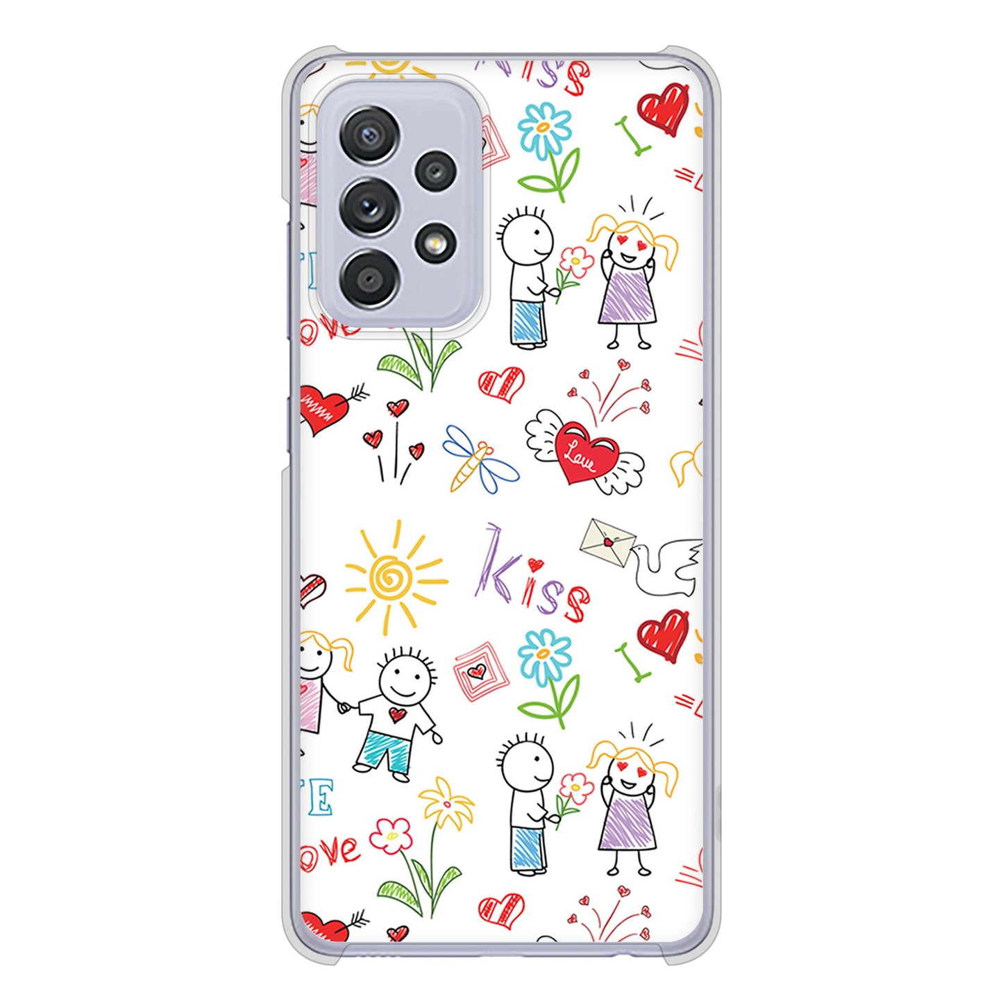 Galaxy A52 5G SC-53B 高画質仕上げ 背面印刷 ハードケース カップル&ファミリー