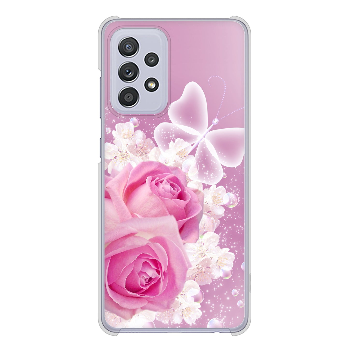 Galaxy A52 5G SC-53B 高画質仕上げ 背面印刷 ハードケース ロマンチックなバラ