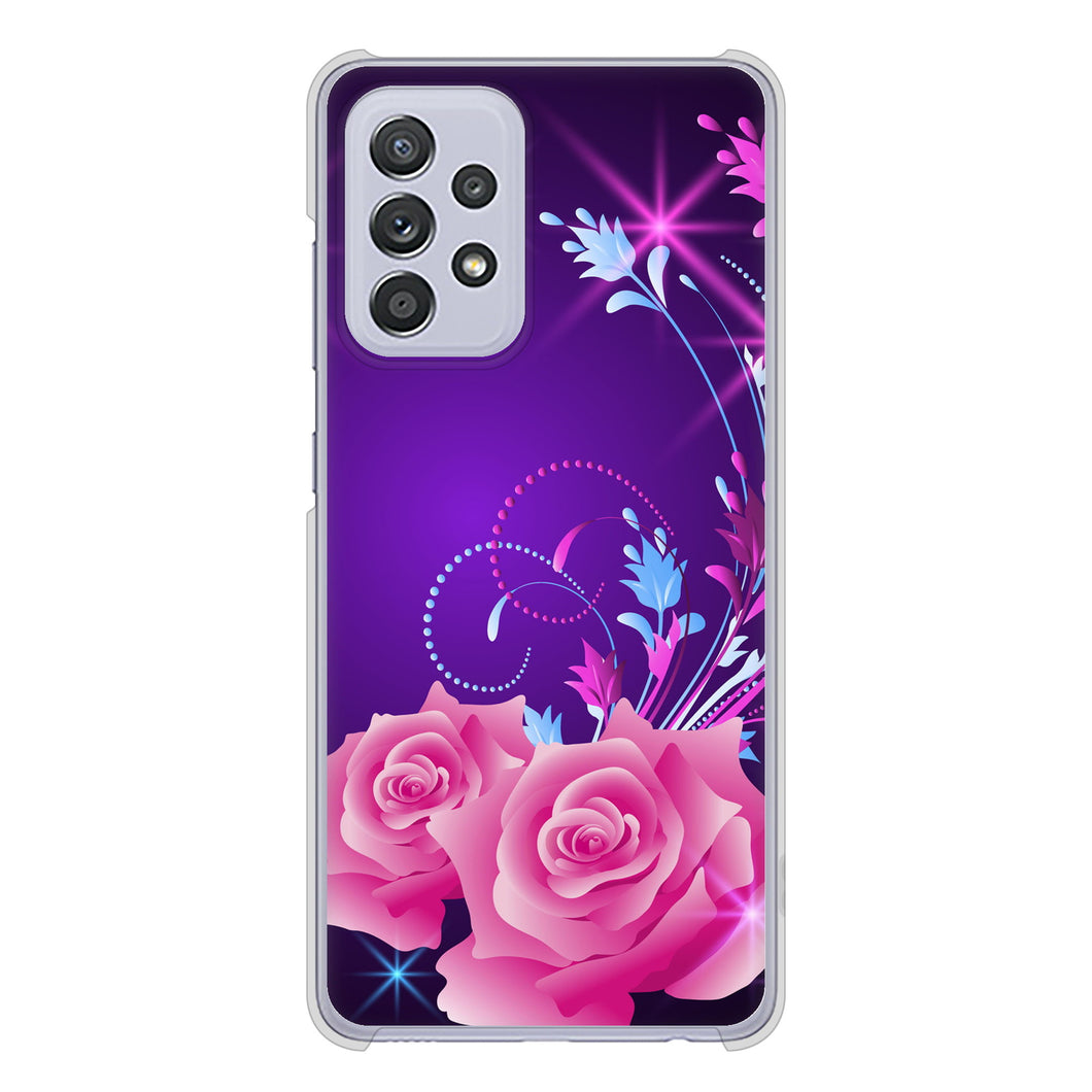 Galaxy A52 5G SC-53B 高画質仕上げ 背面印刷 ハードケース ロマンチックなバラ